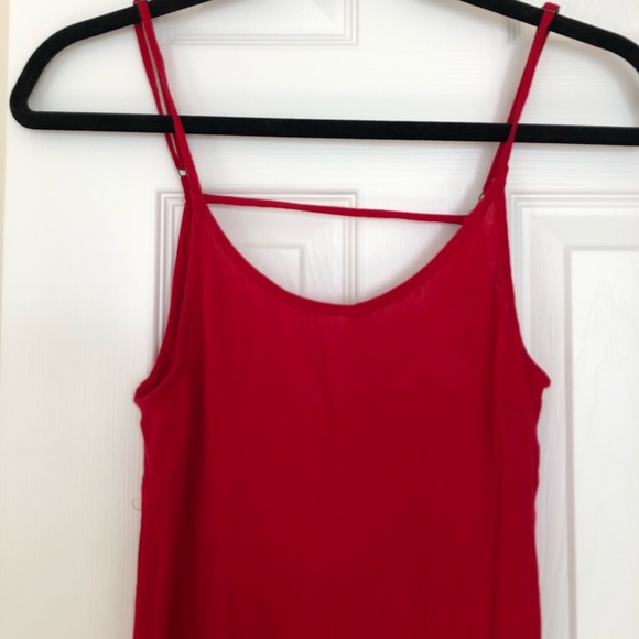 Streetwear Society Midi Red Summer Dress - Picture 3 of 5